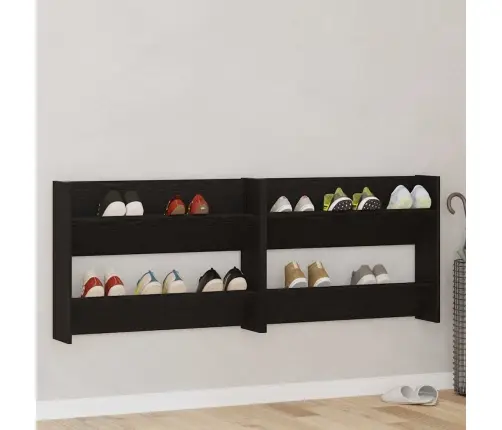 Batu Skrynia Su Lentyna 2 Pcs Juodas Ąžuolas 85 X 18 X 90 Cm