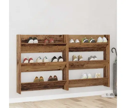 Sienas Apavu Skapji Ar Plauktu Cits 2 Pcs Veca Koka 60 X 18 X 60 Cm Vidaxl