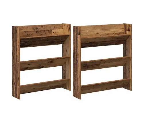 Sienas Apavu Skapji Ar Plauktu Cits 2 Pcs Veca Koka 60 X 18 X 60 Cm Vidaxl