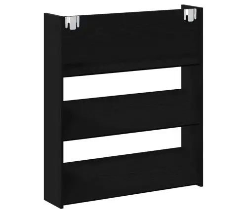 Sienas Apavu Skapji 2 Pcs Melns Ozols 60 X 18 X 60 Cm Vidaxl