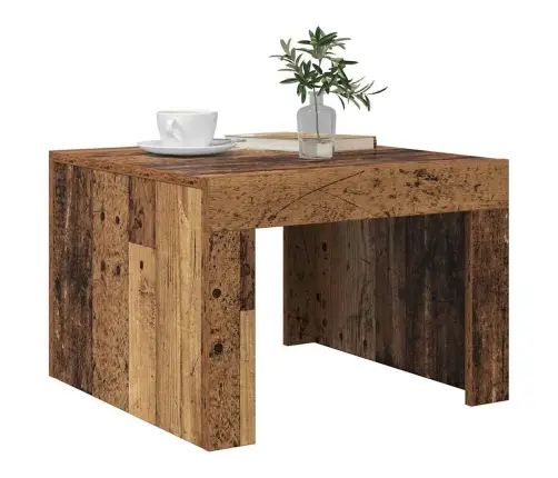 Kafijas Galdiņš Veca Koka 50 X 50 X 35 Cm Inženierijas Koks Vidaxl