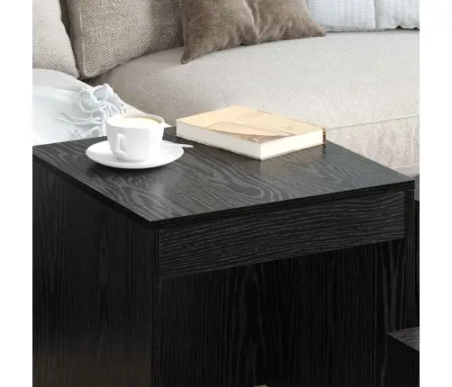 Kafijas Galdiņi 3 Pcs Melns Ozols 45 X 45 X 45 Cm Vidaxl