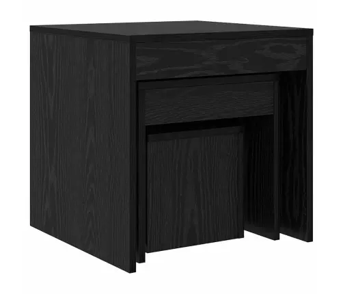 Kafijas Galdiņi 3 Pcs Melns Ozols 45 X 45 X 45 Cm Vidaxl
