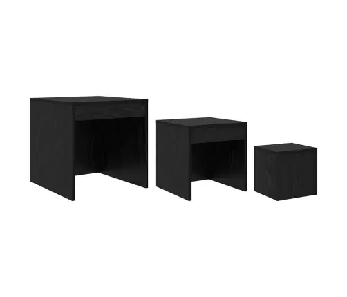 Kafijas Galdiņi 3 Pcs Melns Ozols 45 X 45 X 45 Cm Vidaxl