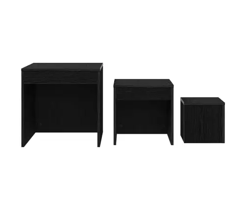 Kafijas Galdiņi 3 Pcs Melns Ozols 45 X 45 X 45 Cm Vidaxl