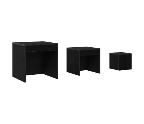 Kafijas Galdiņi 3 Pcs Melns Ozols 45 X 45 X 45 Cm Vidaxl