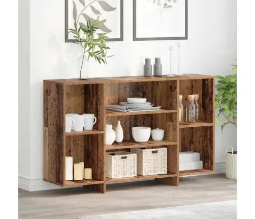 Puse Ar Plauktu Vecs Koks 120 X 30 X 75 Cm Inženierijas Koks Vidaxl