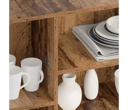 Puse Ar Plauktu Vecs Koks 120 X 30 X 75 Cm Inženierijas Koks Vidaxl