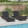Saulės Gultai 3 Pcs Ruda 40 X 40 X 40.5 Cm Poliratanas