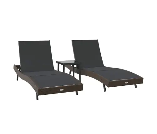 Saulės Gultai 3 Pcs Ruda 40 X 40 X 40.5 Cm Poliratanas