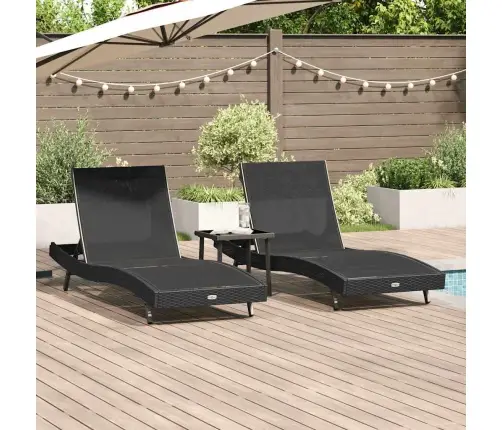 Sauļošanās Krēsli 3 Pcs Melna 40 X 40 X 40.5 Cm Vidaxl