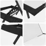 Sauļošanās Krēsli 3 Pcs Melns Un Balts 40 X 40 X 40.5 Cm Poliratāns