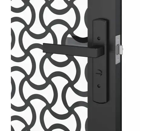 Vidaus Durys Juoda 93 X 201.5 Cm Grūdintas Stiklas Ir Aliuminis