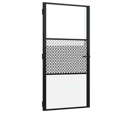 Siseuks Must 102.5 X 201.5 Cm Karastatud Klaas Ja Alumiinium