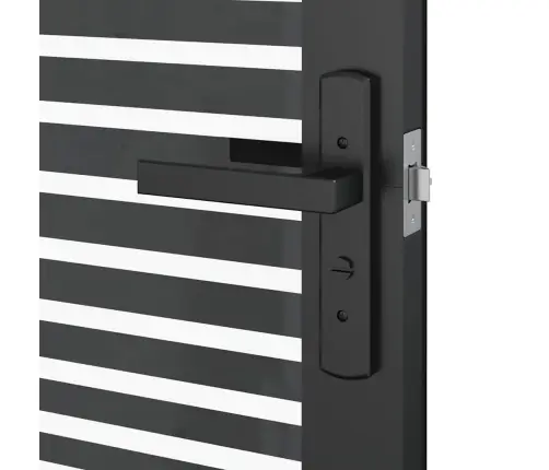 Vidaus Durys Juoda 76 X 201.5 Cm Grūdintas Stiklas Ir Aliuminis Vidaus Durys Juoda 76 X 201.5 Cm Grūdintas Stiklas Ir Aliuminis