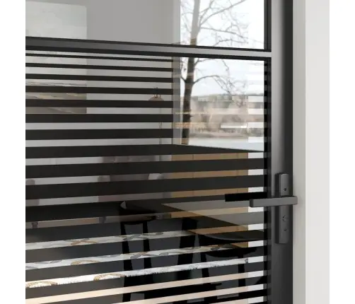 Vidaus Durys Juoda 83 X 201.5 Cm Grūdintas Stiklas Ir Aliuminis