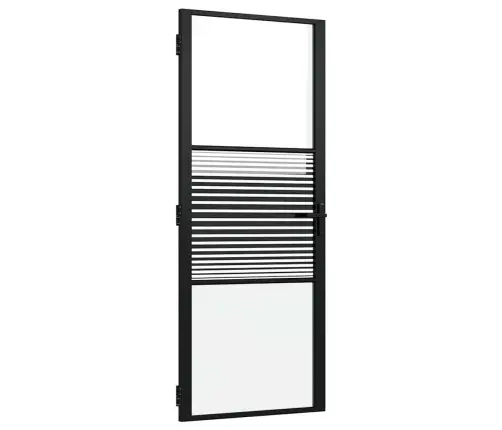 Vidaus Durys Juoda 83 X 201.5 Cm Grūdintas Stiklas Ir Aliuminis