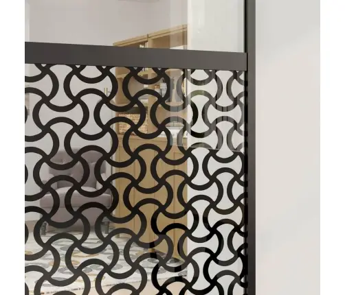 Klaasuks Jõhvisaega Töödeldud Must 90 X 2 X 205 Cm Alumiinium