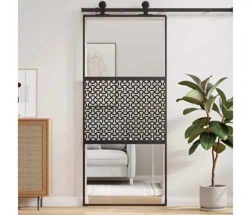 Stiklinės Durys „Fretwork“ Juoda 90 X 2 X 205 Cm Aliuminis