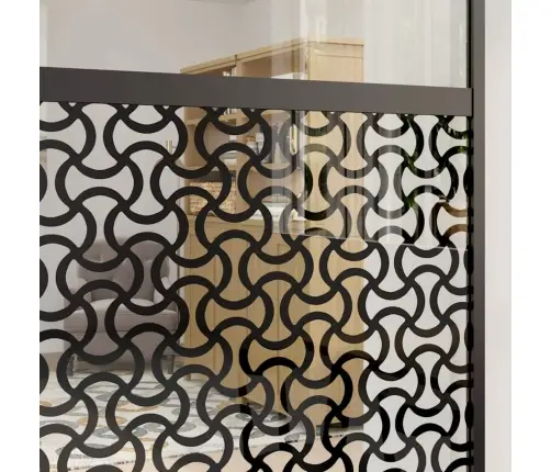 Klaasuks Jõhvisaega Töödeldud Must 90 X 2 X 205 Cm Alumiinium