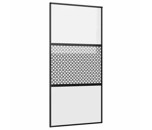 Klaasuks Jõhvisaega Töödeldud Must 90 X 2 X 205 Cm Alumiinium