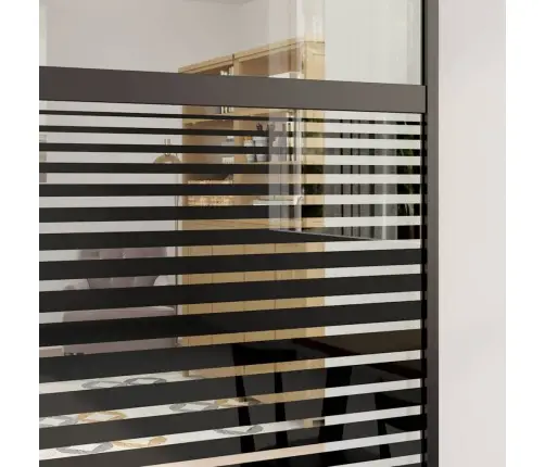 Slīdošās Durvis Melna 90 X 205 Cm Temperēts Stikls, Alumīnijs Vidaxl