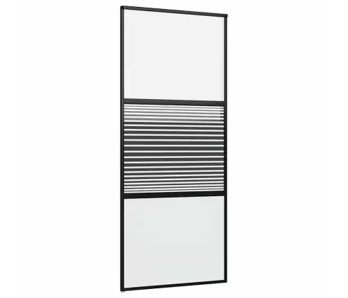 Slīdošās Durvis Melna 90 X 205 Cm Temperēts Stikls, Alumīnijs Vidaxl