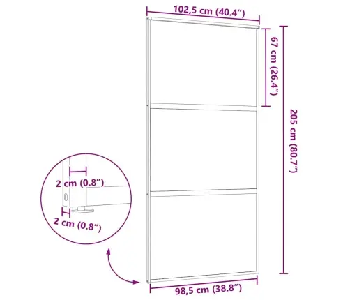 Slīdošās Durvis Melna 102.5 X 205 Cm Vidaxl