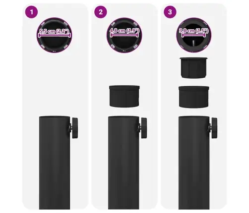 Skėčio Pagrindas Juoda 45 X 45 X 31,5 Cm