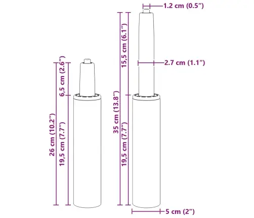 Kontori Tooli Gaasikylinder Must 261-351 Mm Raud