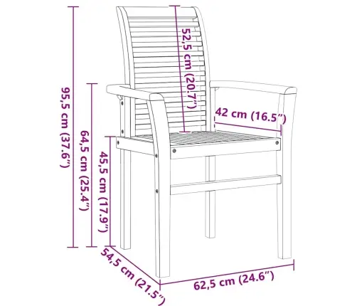 7 Daļu Dārza Galda Komplekts, Cietais Teak Koks Vidaxl