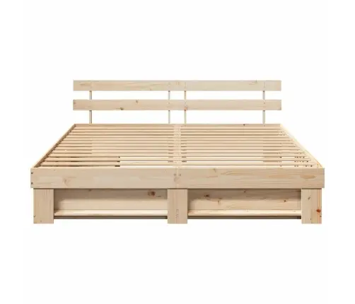 Gultas Rāmis Ar Atvilktni Brūna 200 X 200 Cm Masīvkoka Priede Vidaxl