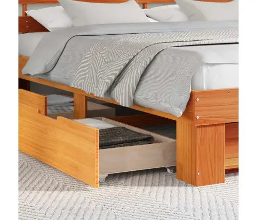 Lovos Rėmas Vaško Ruda 180 X 200 Cm Kietos Pušies Mediena