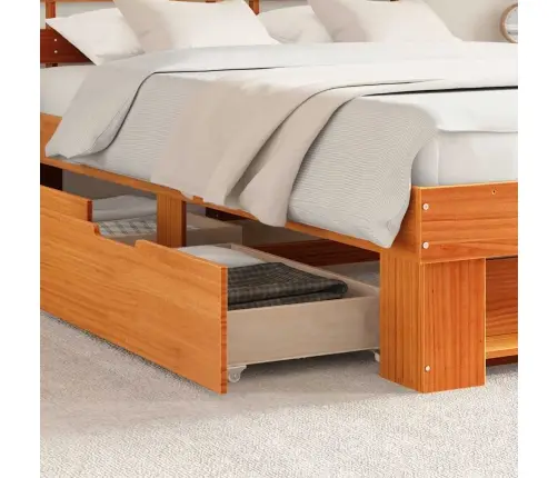 Voodi Raam Peaga Sahtliga Vahapruun 150 X 200 Cm Tahke Mänd