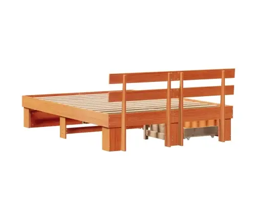 Voodi Raam Peaga Sahtliga Vahapruun 150 X 200 Cm Tahke Mänd