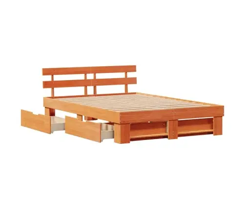 Lovos Rėmas Vaško Ruda 140 X 200 Cm Kietos Pušies Mediena