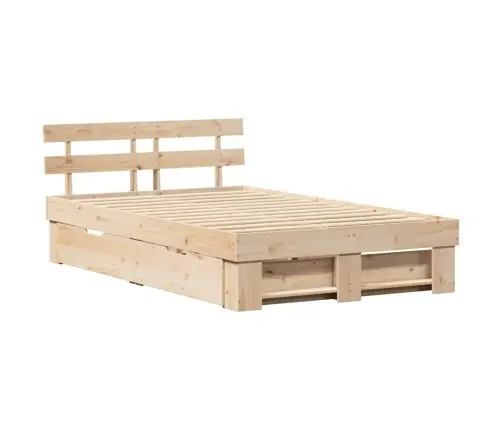 Gultas Rāmis Ar Atvilknēm 140 X 190 Cm - Masīvkoks Priedes Vidaxl