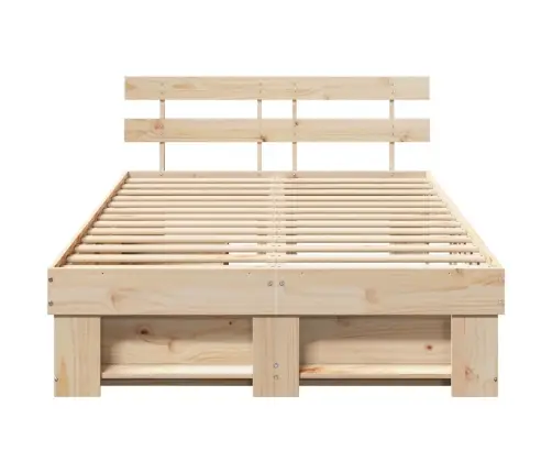 Gultas Rāmis Ar Atvilknēm 140 X 190 Cm - Masīvkoks Priedes Vidaxl