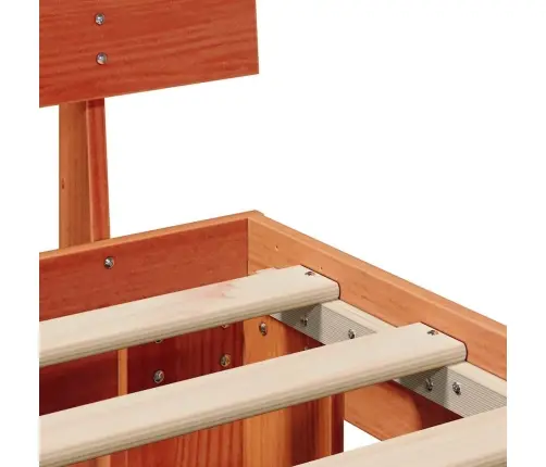 Gultas Rāmis Ar Atvilktnēm - Vaskots Brūns - 140 X 190 Cm - Cieta Priede Vidaxl