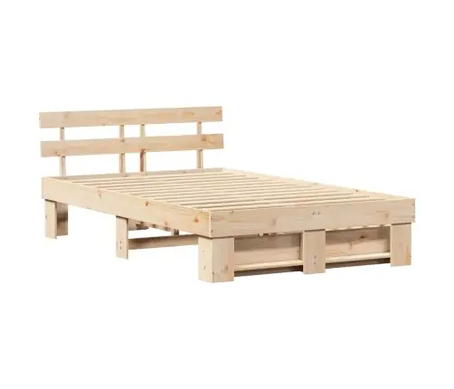 Gultas Rāmis Ar Atvilktni Brūna 120 X 190 Cm Masīvkoka Priede Vidaxl