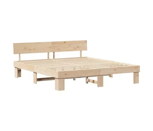 Gultas Rāmis Brūna 200 X 200 Cm Masīvkoka Priede Vidaxl