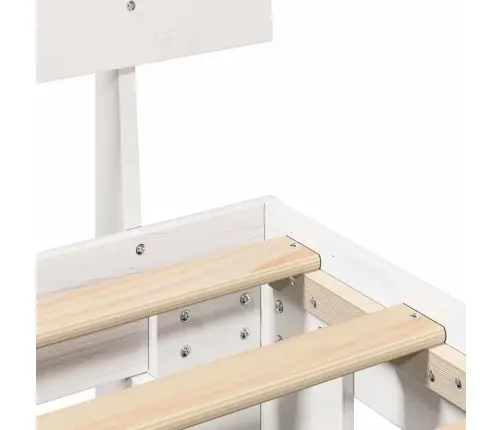 Gultas Rāmis Ar Galvas Klāju Balts 200 X 200 Cm Koks Vidaxl