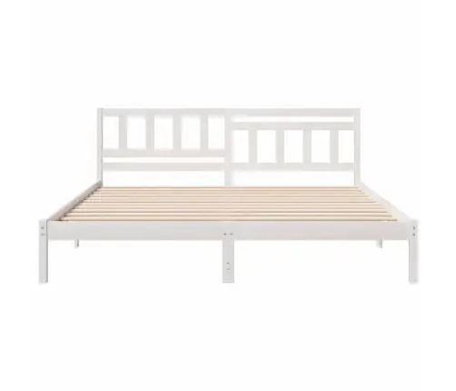 Gultas Rāmis Balts 200 X 200 Cm Masīvkoka Priede Vidaxl