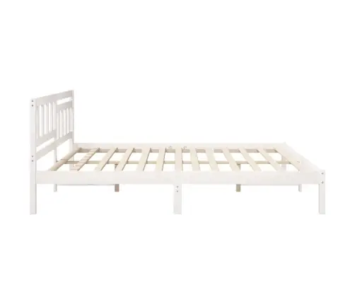 Gultas Rāmis Balts 200 X 200 Cm Masīvkoka Priede Vidaxl