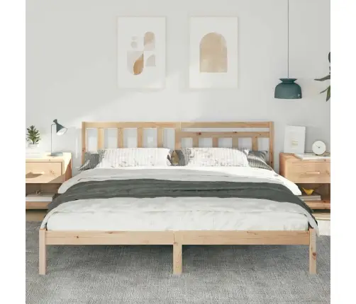 Gultas Rāmis Brūna 180 X 200 Cm Masīvkoka Priede Vidaxl