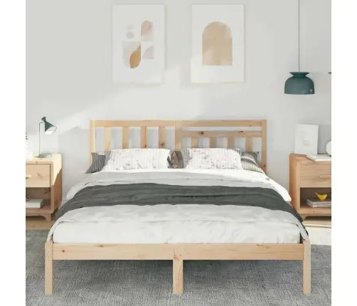 Gultas Rāmis Brūna 160 X 200 Cm Masīvkoka Priede Vidaxl