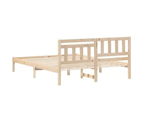 Gultas Rāmis Brūna 150 X 200 Cm Masīvkoka Priede Vidaxl