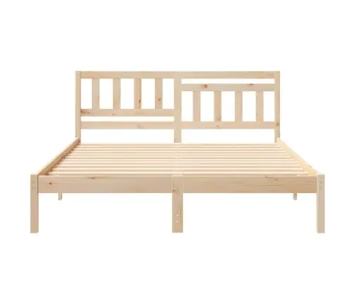 Gultas Rāmis Brūna 150 X 200 Cm Masīvkoka Priede Vidaxl