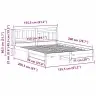 Gultas Rāmis Brūna 150 X 200 Cm Masīvkoka Priede Vidaxl
