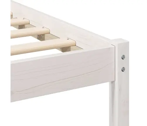Gultas Rāmis Balts 140 X 200 Cm Masīvkoka Priede Vidaxl